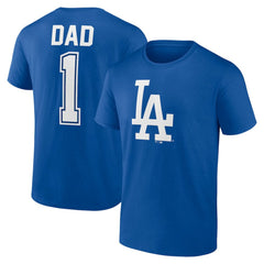 Los Angeles Dodgers Father's Day #1 Dad T-Shirt Royal