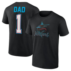 Miami Marlins Father's Day #1 Dad T-Shirt Black