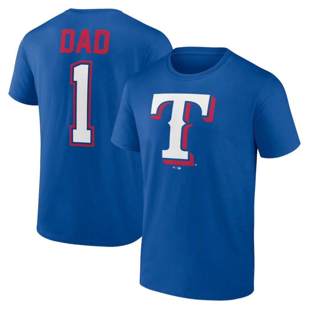 Texas Rangers Father's Day #1 Dad T-Shirt Royal