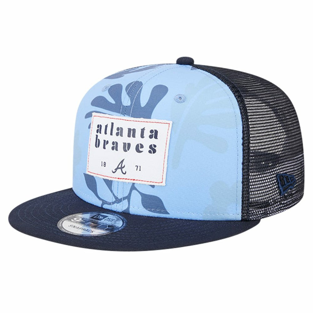 Atlanta Braves Bikini Bottom Trucker 9FIFTY Snapback Hat Navy