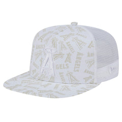Los Angeles Angels Logo Dunes A-Frame Trucker 9FIFTY Snapback Hat White