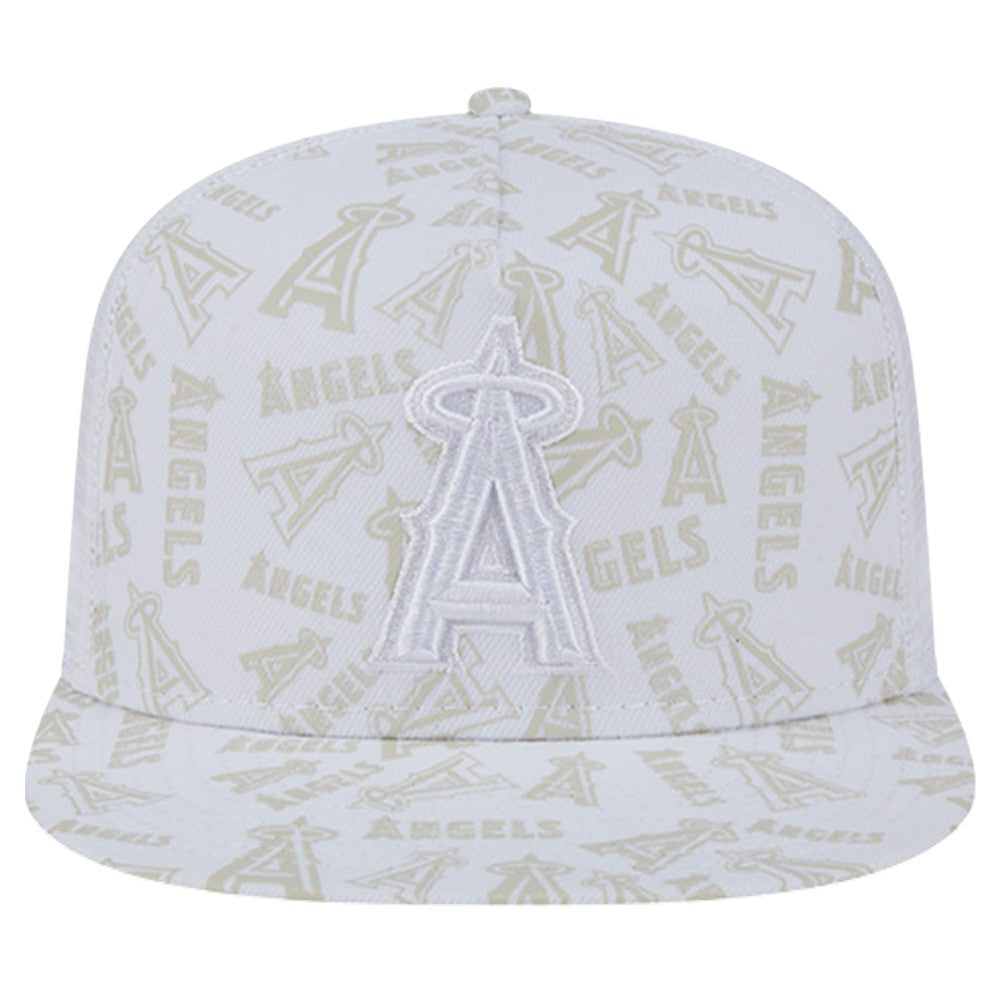 Los Angeles Angels Logo Dunes A-Frame Trucker 9FIFTY Snapback Hat White