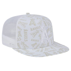 Los Angeles Angels Logo Dunes A-Frame Trucker 9FIFTY Snapback Hat White