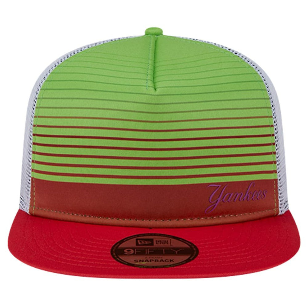 New York Yankees Neon Horizon A-Frame Trucker 9FIFTY Snapback Hat Red