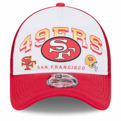 San Francisco 49ers New Era Retro Wordmark A-Frame 9FORTY Adjustable Hat - White/Scarlet discount