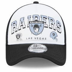 Las Vegas Raiders New Era Retro Wordmark A-Frame 9FORTY Adjustable Hat - White/Black cheap