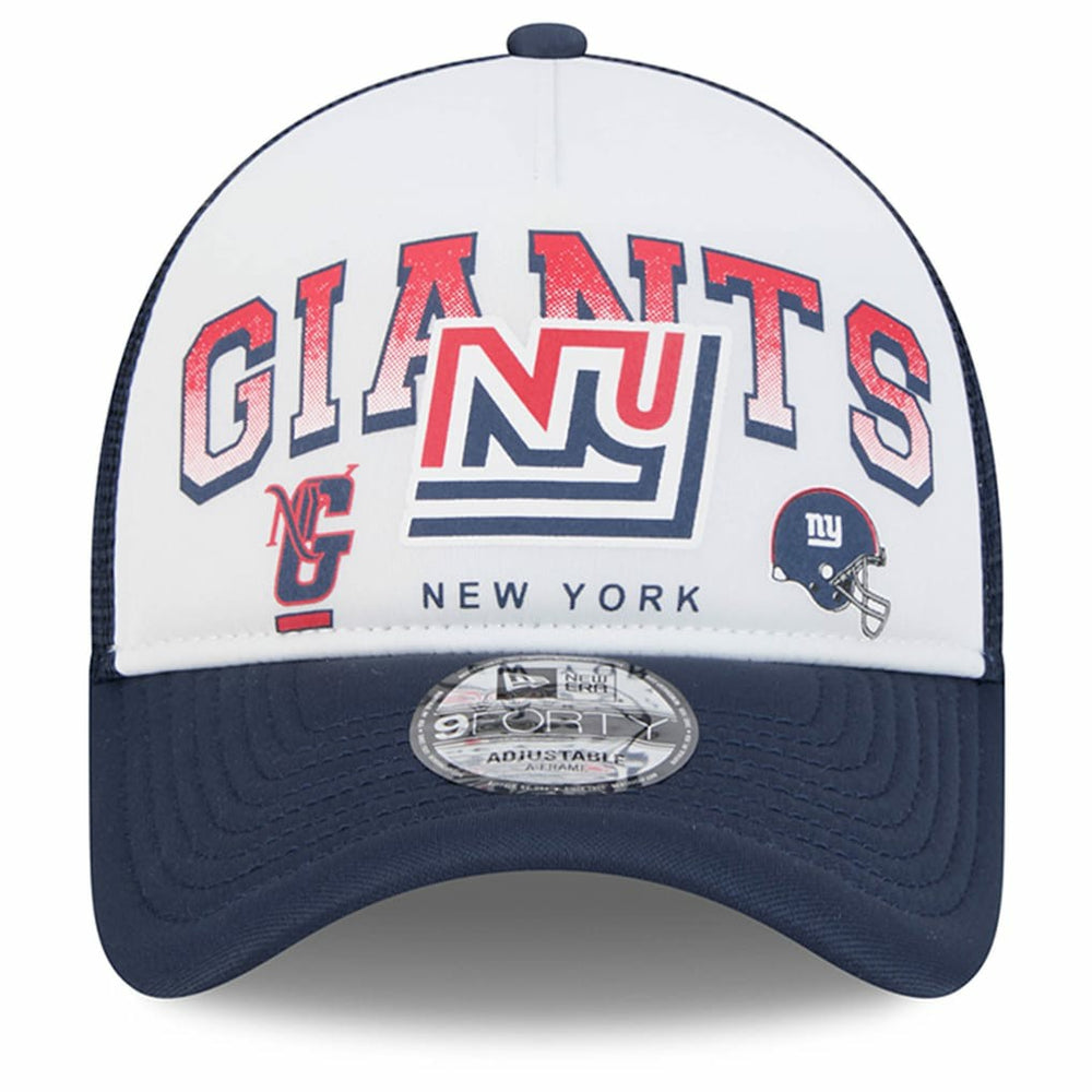 New York Giants New Era Retro Wordmark A-Frame 9FORTY Adjustable Hat - White/Royal for sale