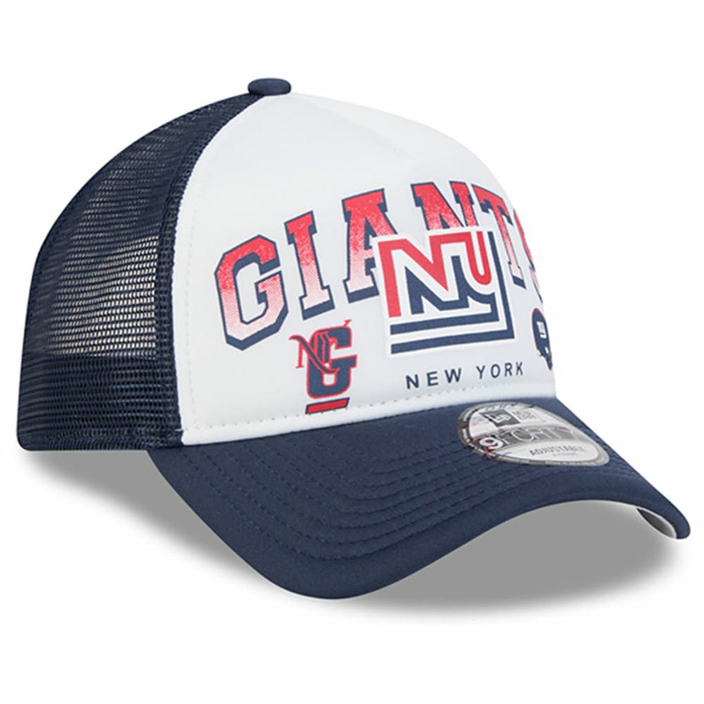 New York Giants New Era Retro Wordmark A-Frame 9FORTY Adjustable Hat - White/Royal for sale