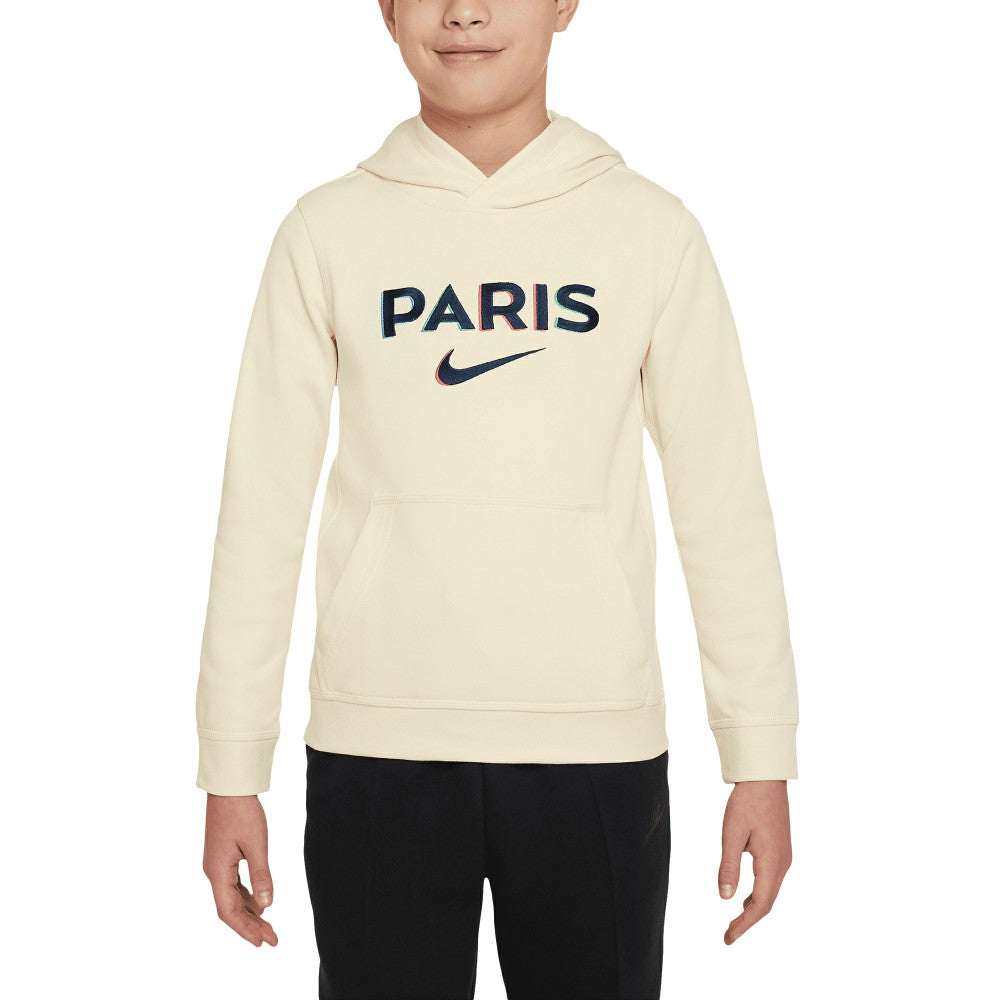 Paris Saint-Germain Youth Club Pullover Hoodie - Cream cheap
