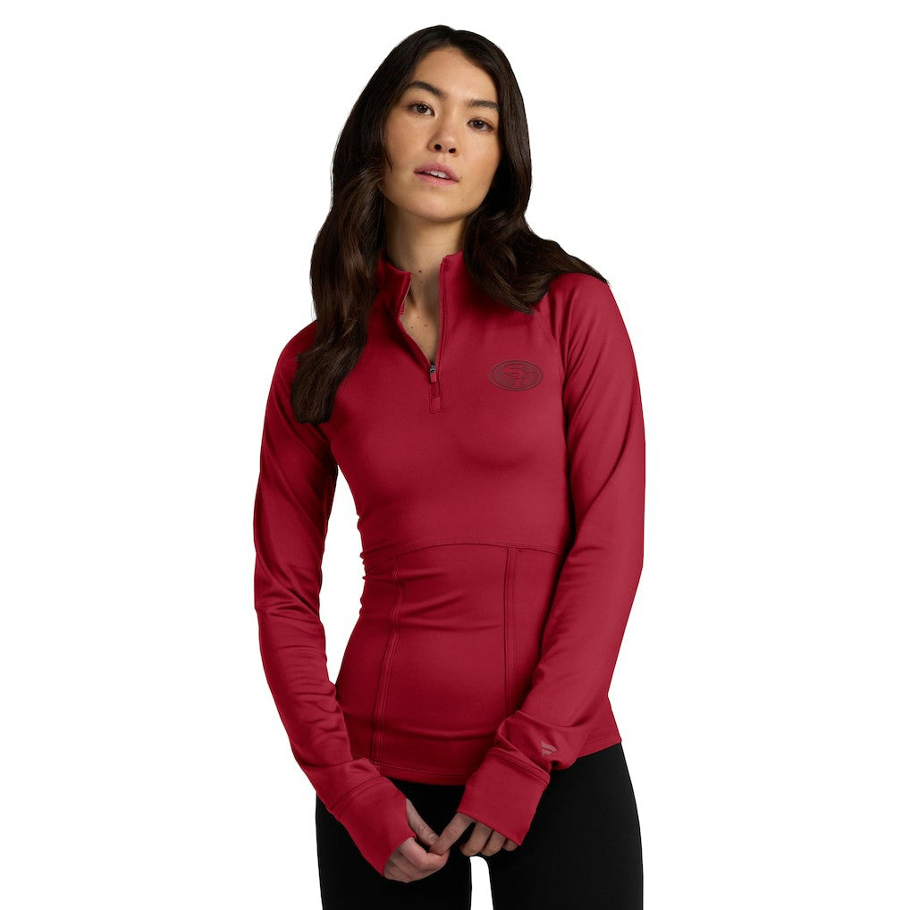 San Francisco 49ers Women's Elements Quarter-Zip Jacket - Scarlet discount