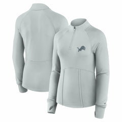 Detroit Lions Women's Elements Raglan Quarter-Zip Jacket - Gray cheap