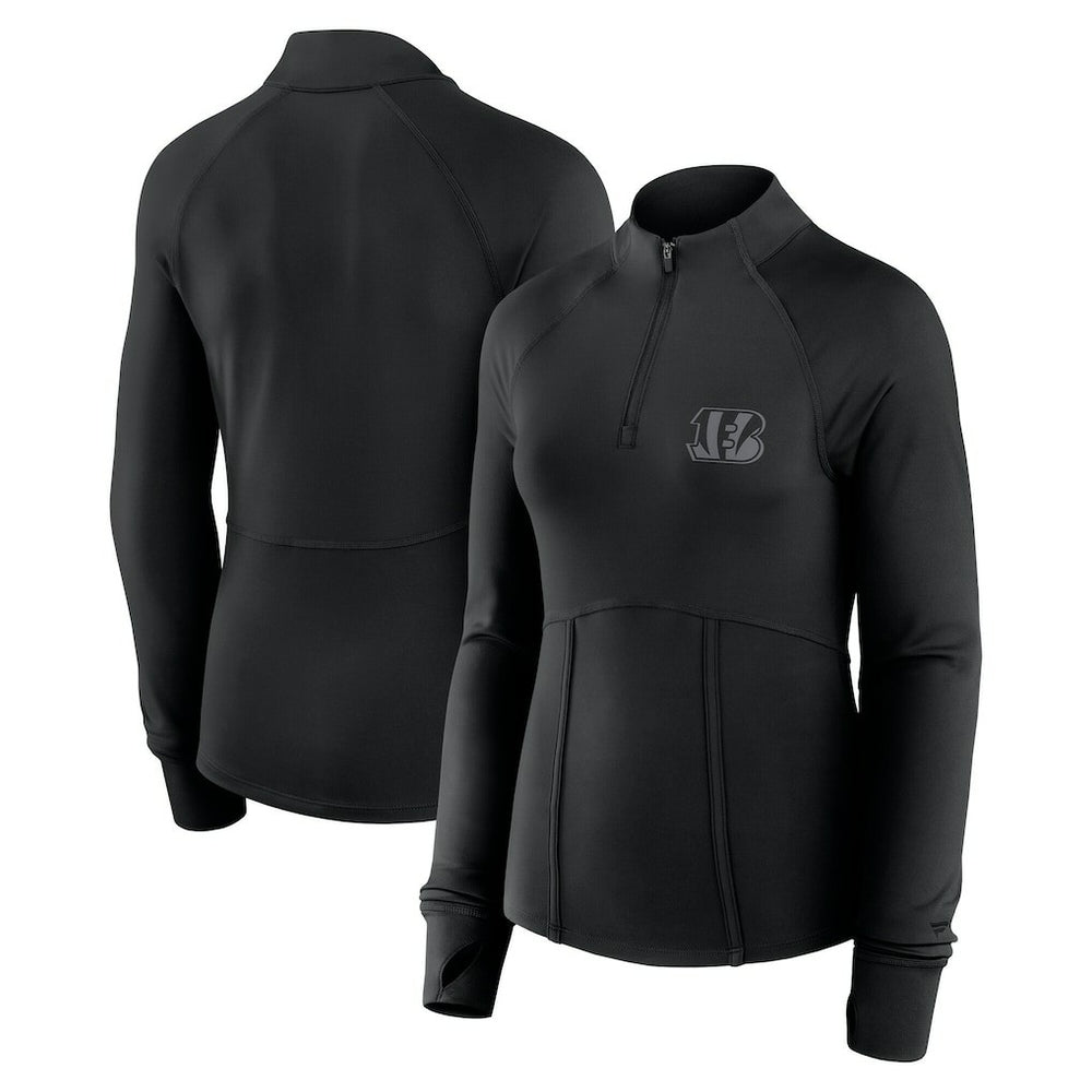 Cincinnati Bengals Women's Elements Raglan Quarter-Zip Jacket - Black for sale