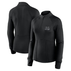 Cincinnati Bengals Women's Elements Raglan Quarter-Zip Jacket - Black for sale