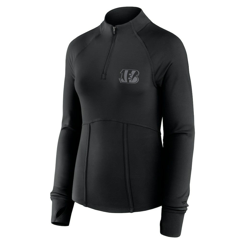 Cincinnati Bengals Women's Elements Raglan Quarter-Zip Jacket - Black for sale