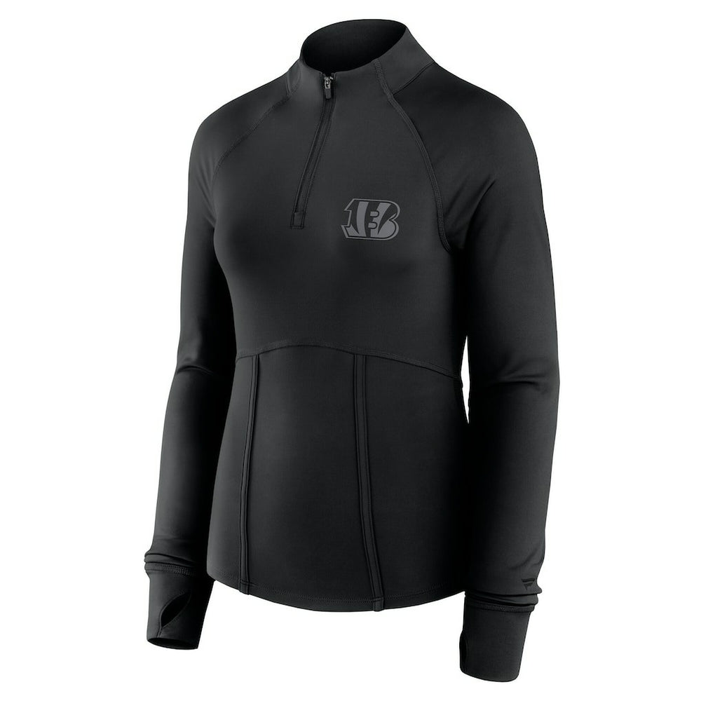 Cincinnati Bengals Women's Elements Raglan Quarter-Zip Jacket - Black for sale