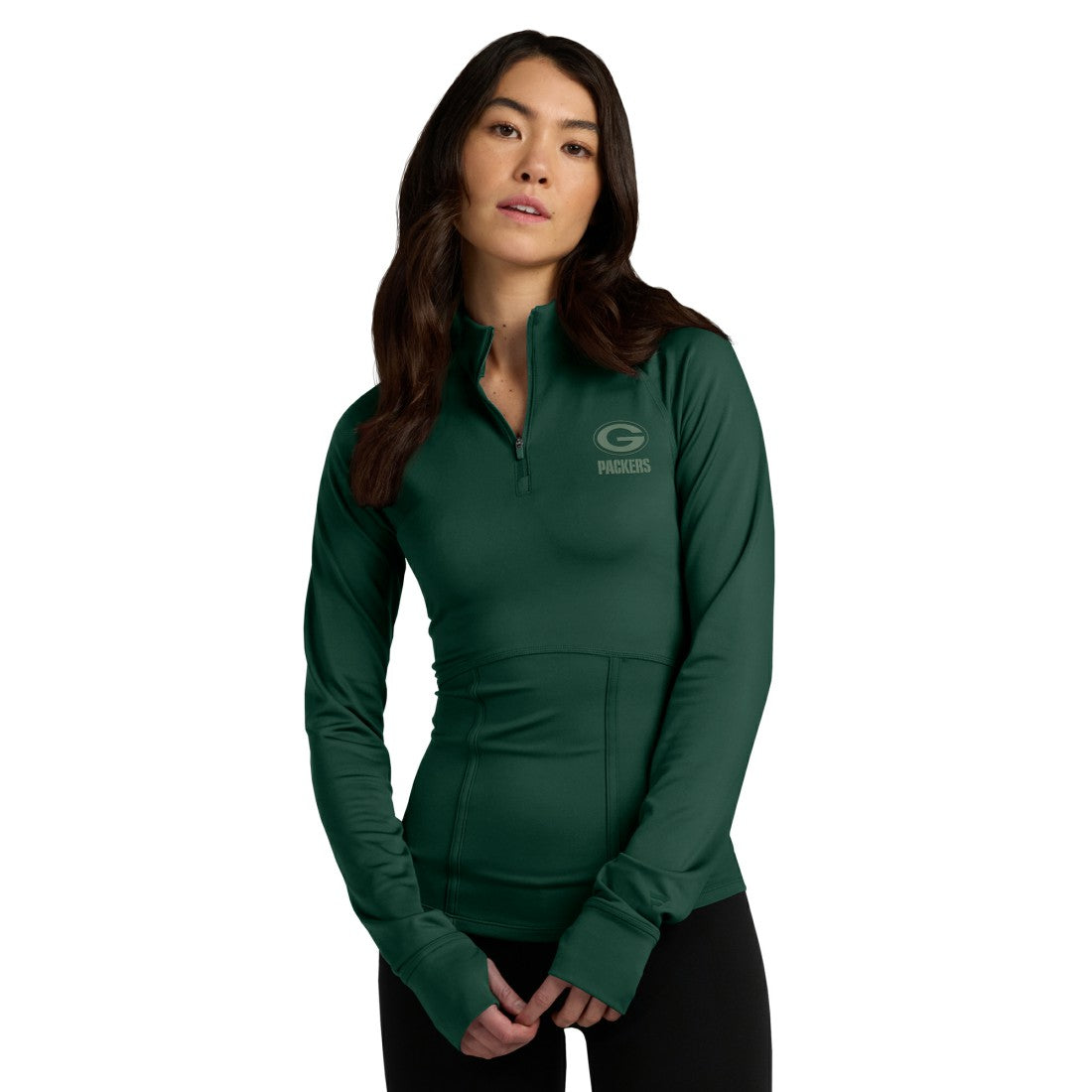 Green Bay Packers Women's Elements Raglan Quarter-Zip Jacket - Green online