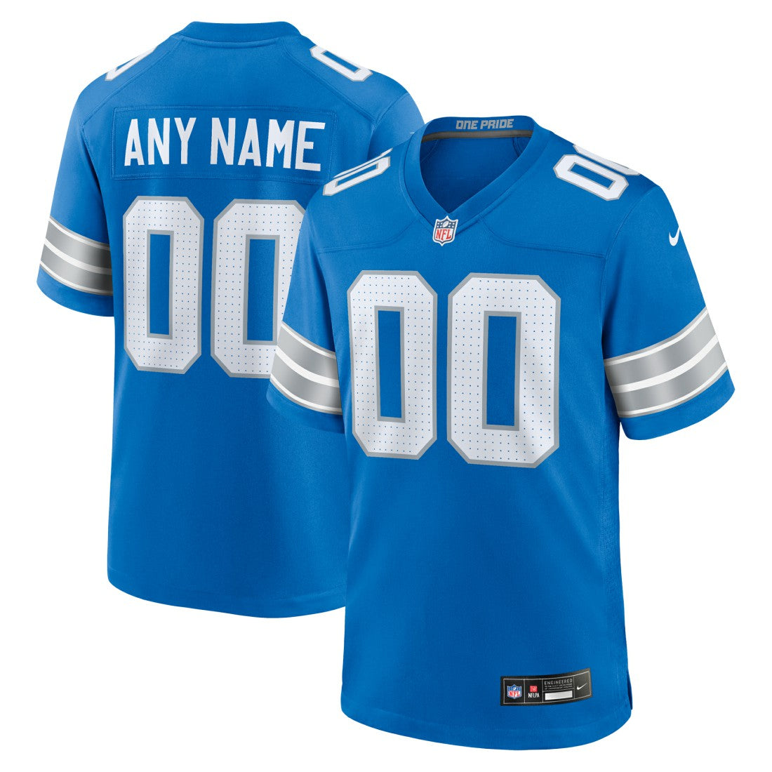 Detroit Lions Custom Game Jersey - Blue on sale