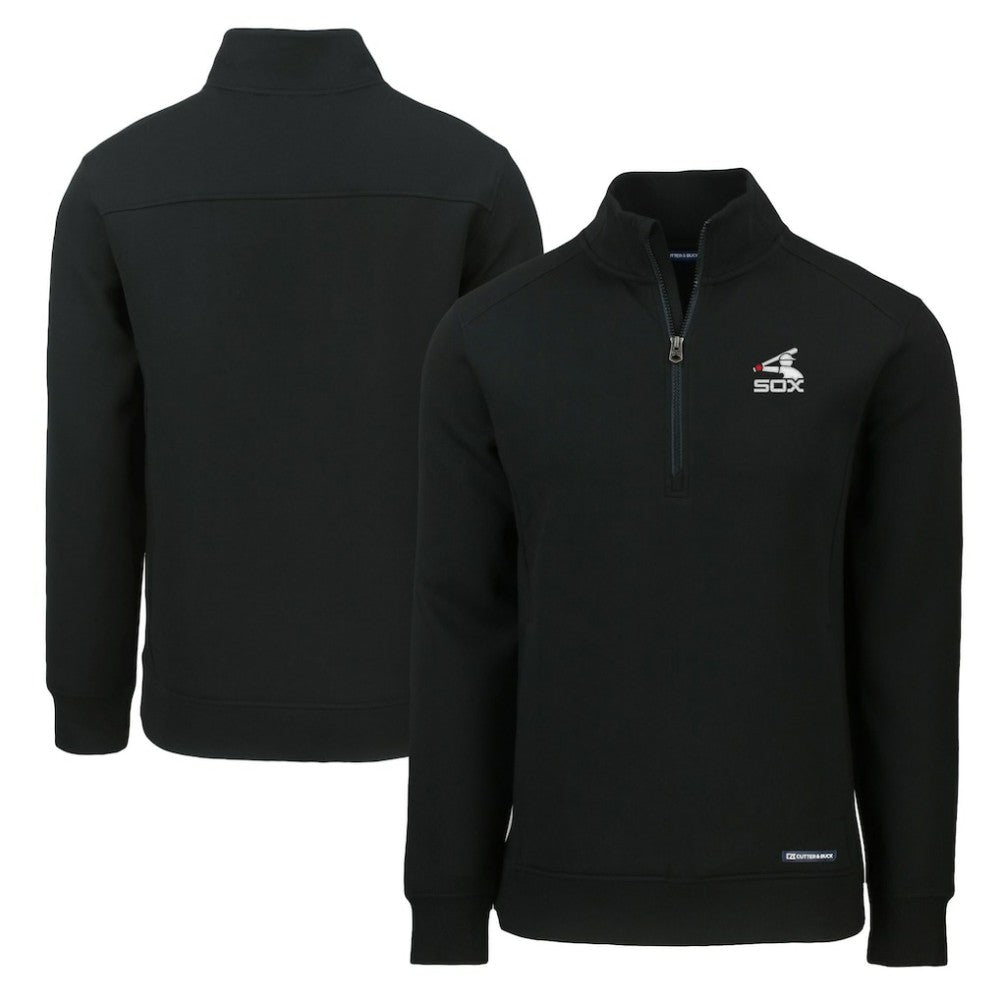 Chicago White Sox Cutter & Buck Cooperstown Collection Roam Eco Recycled Quarter-Zip Pullover Black
