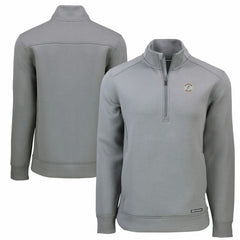 Milwaukee Brewers Cutter & Buck Cooperstown Collection Roam Eco Recycled Quarter-Zip Pullover Gray