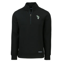 Athletics Cutter & Buck Cooperstown Collection Roam Eco Recycled Quarter-Zip Pullover Black