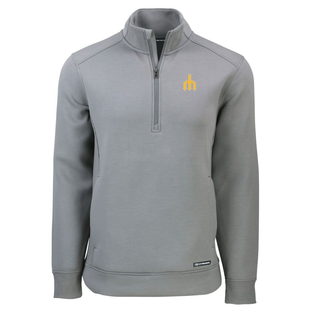 Seattle Mariners Cutter & Buck Cooperstown Collection Roam Eco Recycled Quarter-Zip Pullover Gray