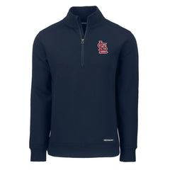 St. Louis Cardinals Cutter & Buck Cooperstown Collection Roam Eco Recycled Quarter-Zip Pullover Navy
