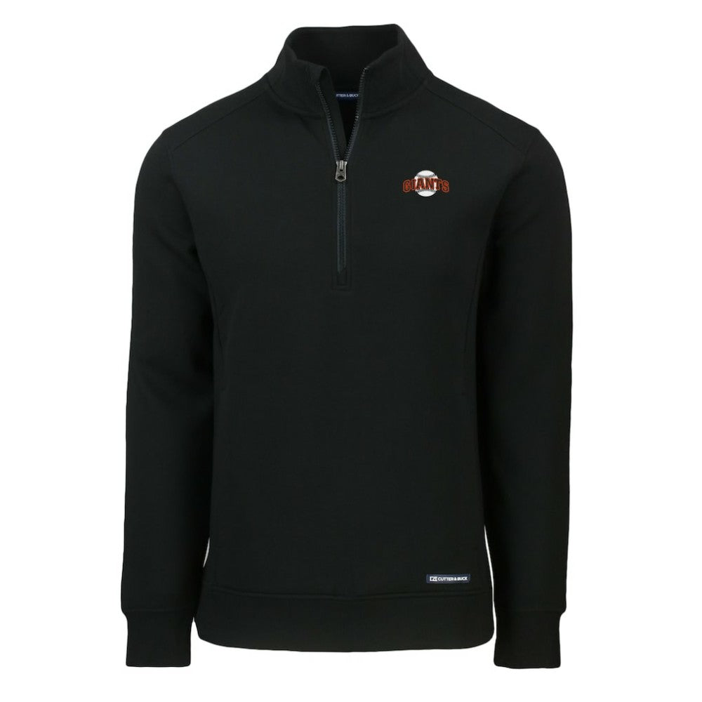 San Francisco Giants Cutter & Buck Cooperstown Collection Roam Eco Recycled Quarter-Zip Pullover Black