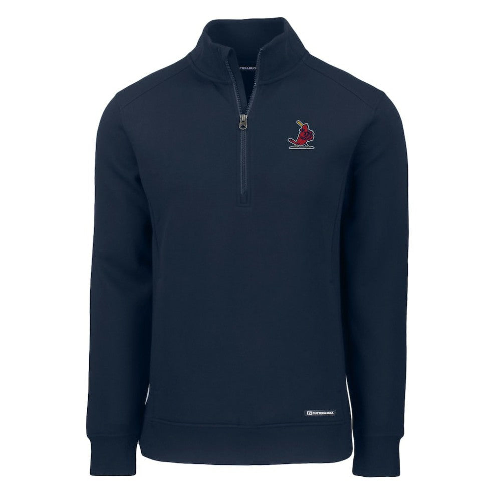St. Louis Cardinals Cutter & Buck Cooperstown Collection Roam Eco Recycled Quarter-Zip Pullover Navy