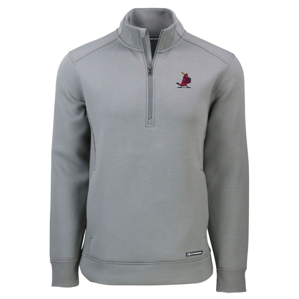 St. Louis Cardinals Cutter & Buck Cooperstown Collection Roam Eco Recycled Quarter-Zip Pullover Gray