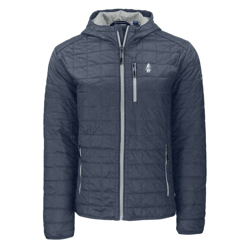 Chicago Cubs Cutter & Buck Cooperstown Collection Rainier Primaloft Eco Full-Zip Hooded Jacket Anthracite