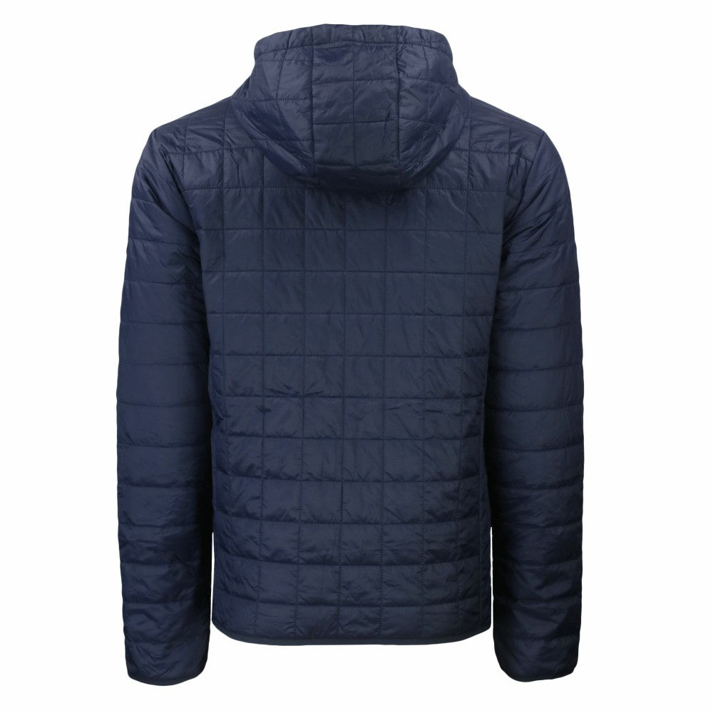 Cleveland Guardians Cutter & Buck Cooperstown Collection Rainier Primaloft Eco Full-Zip Hooded Jacket Navy