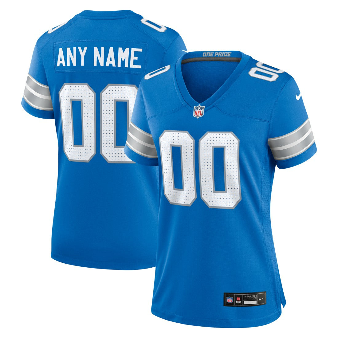 Detroit Lions Women's Custom Game Jersey - Blue outlet