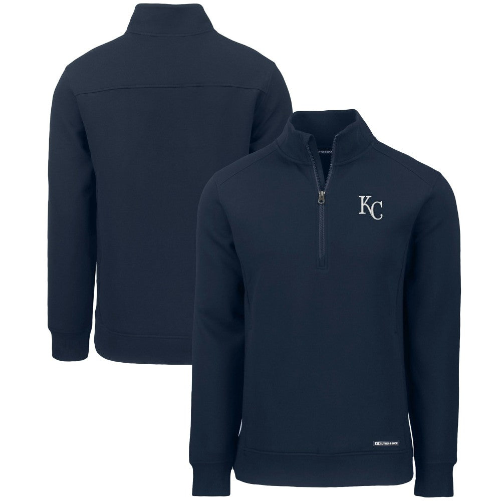 Kansas City Royals Cutter & Buck Roam Eco Recycled Quarter-Zip Pullover Navy