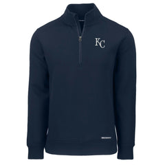 Kansas City Royals Cutter & Buck Roam Eco Recycled Quarter-Zip Pullover Navy