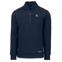 New York Yankees Cutter & Buck Roam Eco Recycled Quarter-Zip Pullover Navy