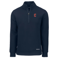 Cleveland Guardians Cutter & Buck Roam Eco Recycled Quarter-Zip Pullover Navy