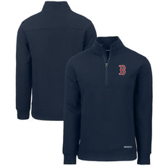 Boston Red Sox Cutter & Buck Roam Eco Recycled Quarter-Zip Pullover Navy