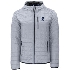 Detroit Tigers Cutter & Buck Rainier Primaloft Eco Full-Zip Hooded Jacket Gray