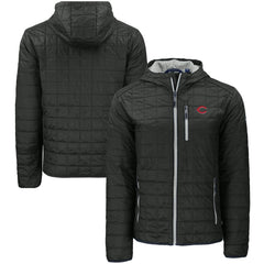 Cincinnati Reds Cutter & Buck Rainier Primaloft Eco Full-Zip Hooded Jacket Black