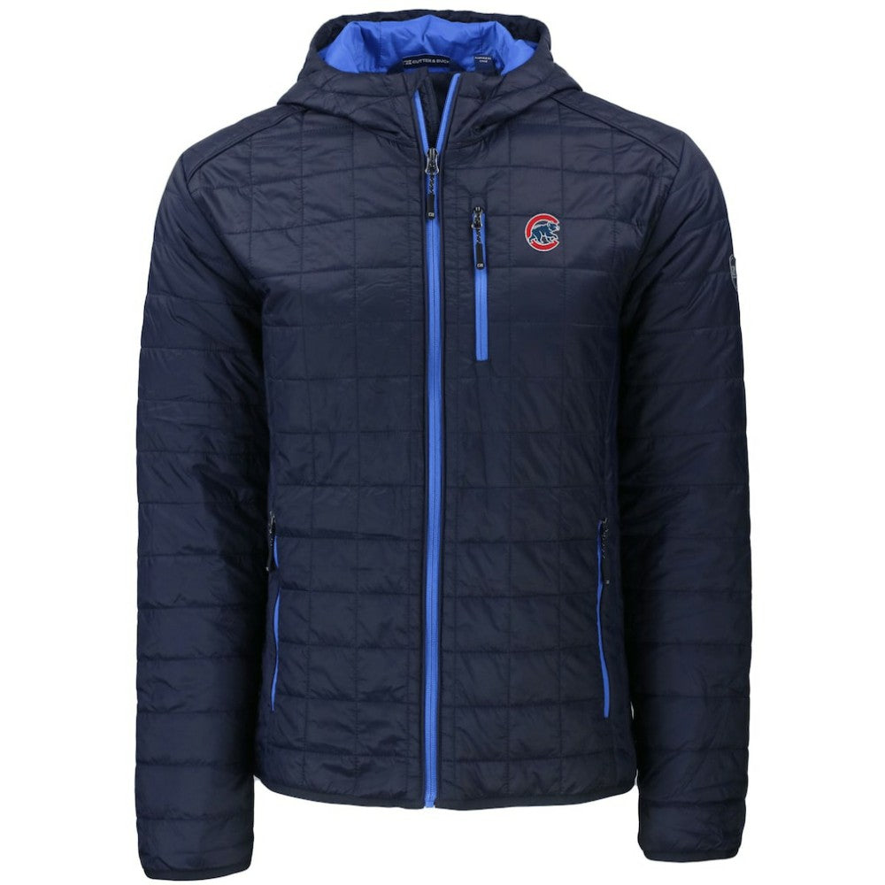 Chicago Cubs Cutter & Buck Rainier Primaloft Eco Full-Zip Hooded Jacket Navy