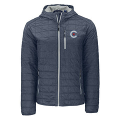 Chicago Cubs Cutter & Buck City Connect Rainier Primaloft Eco Full-Zip Hooded Jacket Anthracite