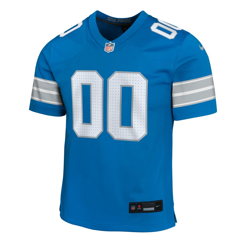 Detroit Lions Youth Custom Game Jersey - Blue discount