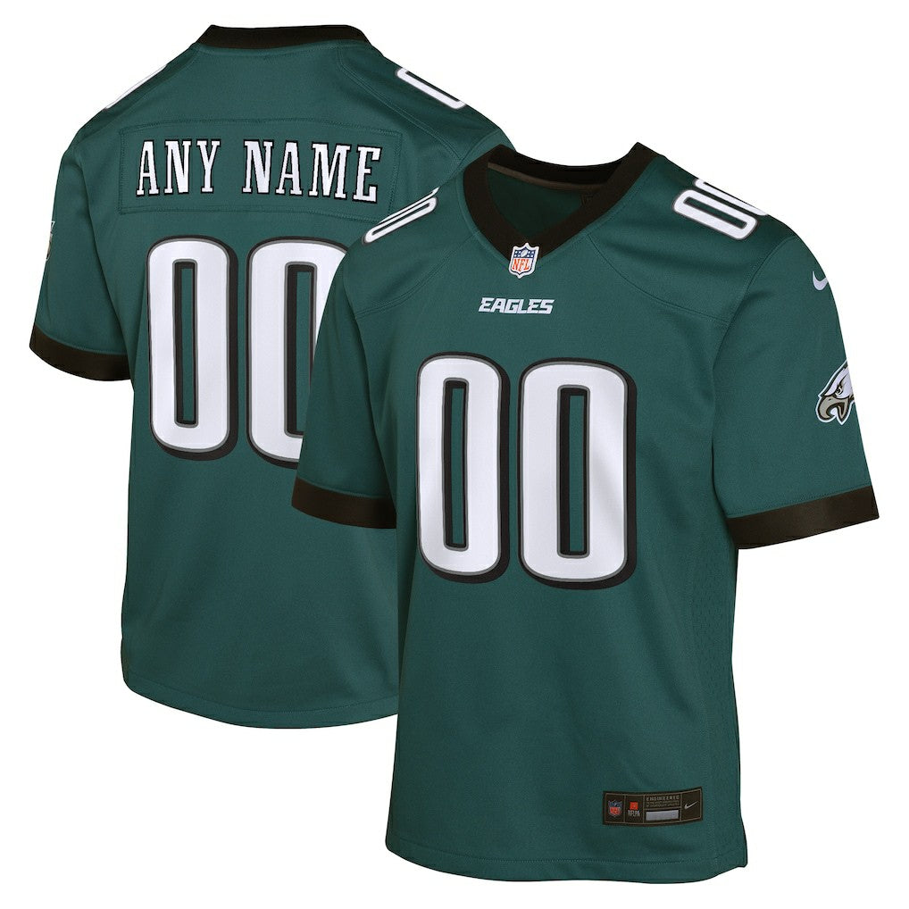Philadelphia Eagles Youth Custom Game Jersey - Midnight Green cheap