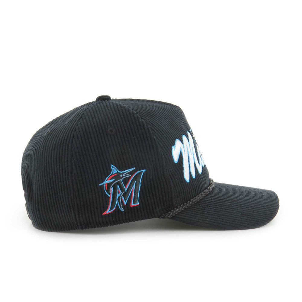 Miami Marlins Corduroy Hitch Adjustable Hat Black