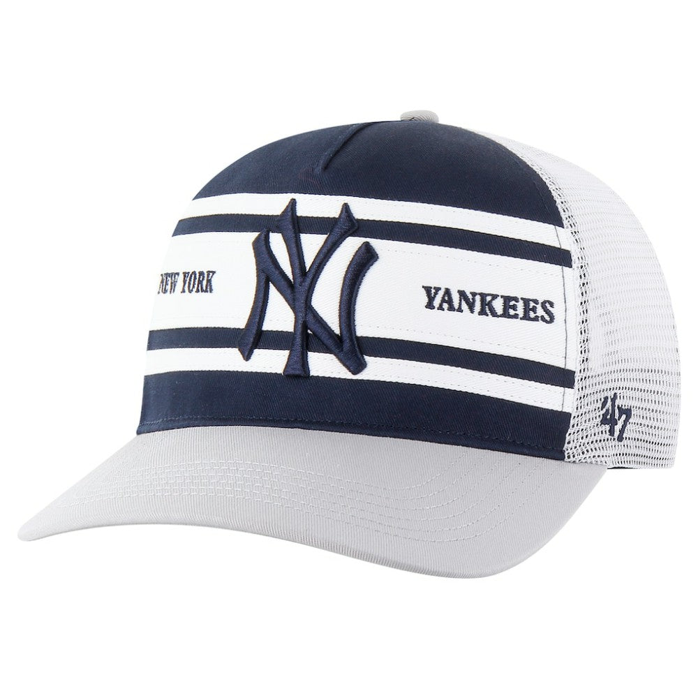 New York Yankees Gridiron Super Stripe Relaxed Trucker Hitch Adjustable Hat Navy