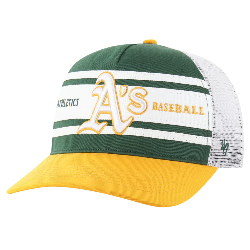 Athletics Gridiron Super Stripe Relaxed Trucker Hitch Adjustable Hat Green