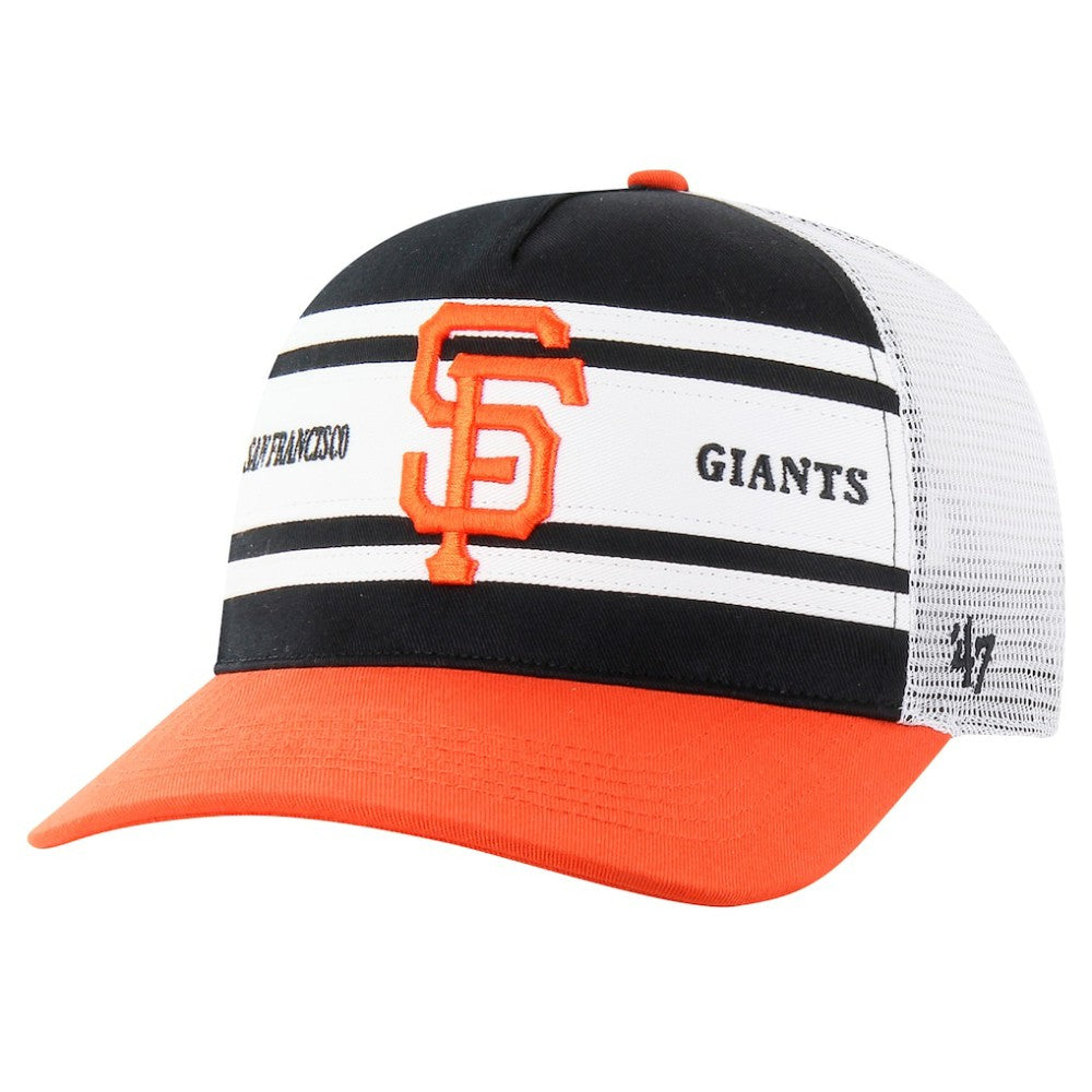 San Francisco Giants Gridiron Super Stripe Relaxed Trucker Hitch Adjustable Hat Black