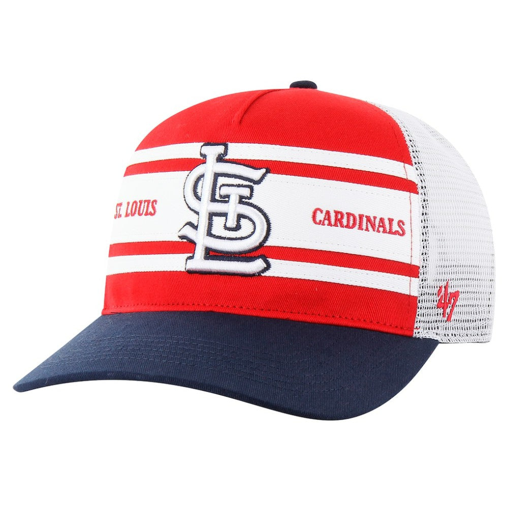 St. Louis Cardinals Gridiron Super Stripe Relaxed Trucker Hitch Adjustable Hat Red