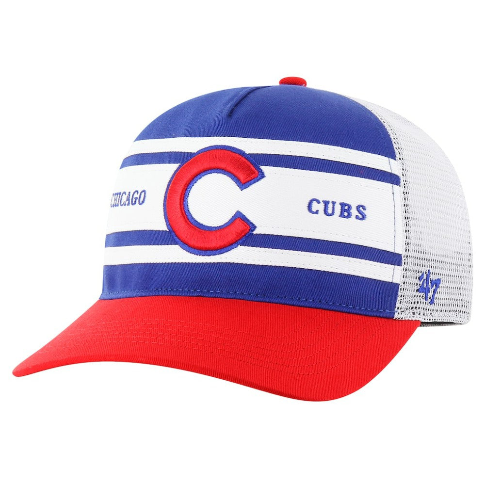 Chicago Cubs Gridiron Super Stripe Relaxed Trucker Hitch Adjustable Hat Royal