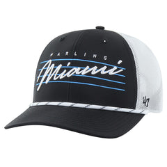 Miami Marlins Downburst Trucker Adjustable Hat Black